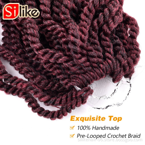 Senegalese Twists Synthetic Braiding Hair Extension 12"18 Inch Crochet Braid Wavy Senegalese Twist Crochet Hair For Black Women